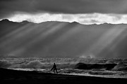 Surfer in Sun Beams Photograph by Debra Banks