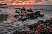 Sunrise On The Rocks, Fort Foster. Photograph by Jeff Sinon