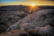 Sunrise Over Badlands Landscape South Dakota Photograph by Dan Sproul