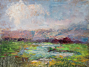 Sunset over the Marshes Painting by Radha Rao