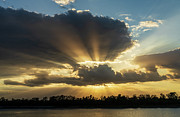 Sunset over the Mississippi river in Baton Rouge, Louisiana Photograph by Steven Heap