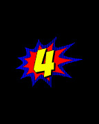 Superhero 4 Years Old Birthday Digital Art by Flippin Sweet Gear