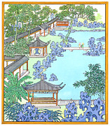 Suzhou Gardens IV - Violet Tones Painting by Sun Chuanzhe