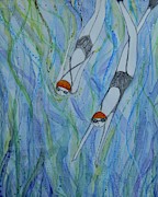 Swim Sisters Mixed Media by Mary Conner