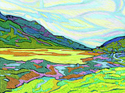 Swiss Mountain Lake Painting by Rod Whyte