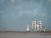 Tall Ship Sailing Painting by Rebecca Herranen