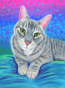 Talladega Tabby Cat Painting by Rebecca Wang