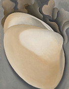 Tan Clam Shell with Seaweed by Georgia O'Keeffe Painting by Georgia O'Keeffe