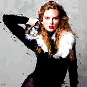 Taylor Swift poses for Travis Kelce Digital Art by Gradify Creations