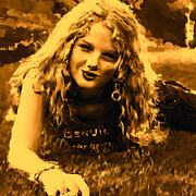 Taylor Swift lies in geha fields Digital Art by Gradify Creations