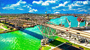 The Corpus Christi Harbor Bridge - pencil sketch effect Digital Art by Nicko Prints