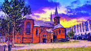 Metropolitan Cathedral Church and Basilica of Saint Chad in Birmingham, United Kingdom, at sunset Digital Art by Nicko Prints