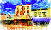 The Rex Theatre in downtown Pensacola - watercolor ink Digital Art by Nicko Prints
