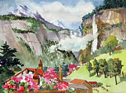 The Whole Valley - Switzerland Painting by Sheila Parsons