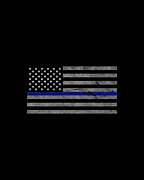 Thin Blue Line US Flag Digital Art by Flippin Sweet Gear