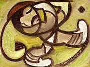 Tommervik Abstract Vintage Golfer Painting Painting by Tommervik