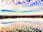 Tranquil Lagoon Reflection with lichen texture Digital Art by Bruce Block