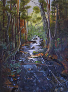 Tree Keeping Vigil over the Creek Painting by Jan Dappen