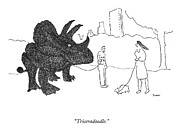 Triceradoodle Drawing by Michael Shaw