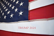 US Flag Trump 2024 text Photograph by Laura Fasulo