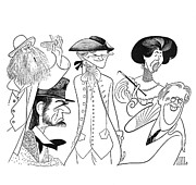 TV Historical Figures Drawing by Al Hirschfeld