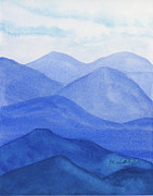 Ultramarine Blue Mountains Painting by Elizabeth Reich