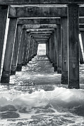 Under the Juno Pier Black and White Photograph by Rebecca Herranen