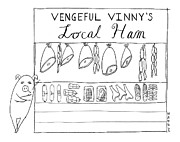 Vengeful Vinny's Local Ham Drawing by Jared Nangle