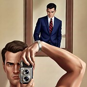 Vintage Camera Self-Portrait Digital Art by David Manlove