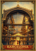 Vintage El Born Barcelona Travel Poster Museu d'Historia Art Deco Spain Wall Art Illustration Photograph by Travel Essayist
