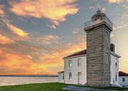 Watch Hill Lighthouse at Sunset Photograph by Dave King