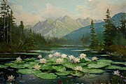 Waterlily In A Beautiful Lake Digital Oil Painting 2 Digital Art by Nature Oil Painting