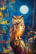Whispers of the Enchanted Owl, 03 Painting by AM FineArtPrints
