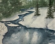 Winter in the Mountains Painting by Judy Strickland