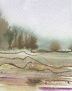 Winter Study South Carolina Field Series Painting by Elizabeth Reich