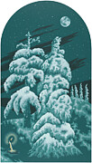 Winter Tree from Triptych For Rivera Funeral Home Painting by William Hart McNichols