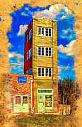 World's littlest skyscraper, The Newby-McMahon Building, in Wichita Falls - digital painting Digital Art by Nicko Prints