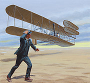 Wright Brothers Flight At Kitty Hawk Painting by Ed Vebell