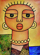 Young Girl Painting by Elisha Ongere