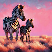 Zebra Momma Digital Art by Lucia Stewart