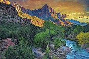 Zion Sunset Digital Art by Rebecca Herranen