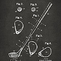 1910 Golf Club Patent Artwork - Gray
