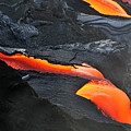 River of molten lava