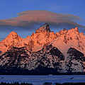 Alpenglow Tetons 2 Photograph by Raymond Salani III