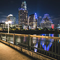 Austin Skyline at Night in Austin Texas by Paul Velgos