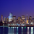 Blue Hour Panorama New York World Trade Center with Freedom Tower from Liberty State Park Photograph by Raymond Salani III