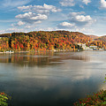 Fall colors on Cheat Lake Morgantown Photograph by Steven Heap