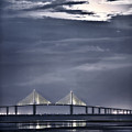 Moonrise Over Sunshine Skyway Bridge