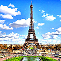 Paris Eiffel Tower Digital Art by Rafael Salazar