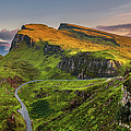 Quiraing mountains sunset at Isle of Skye, Scottland, United Kin Photograph by Miroslav Liska